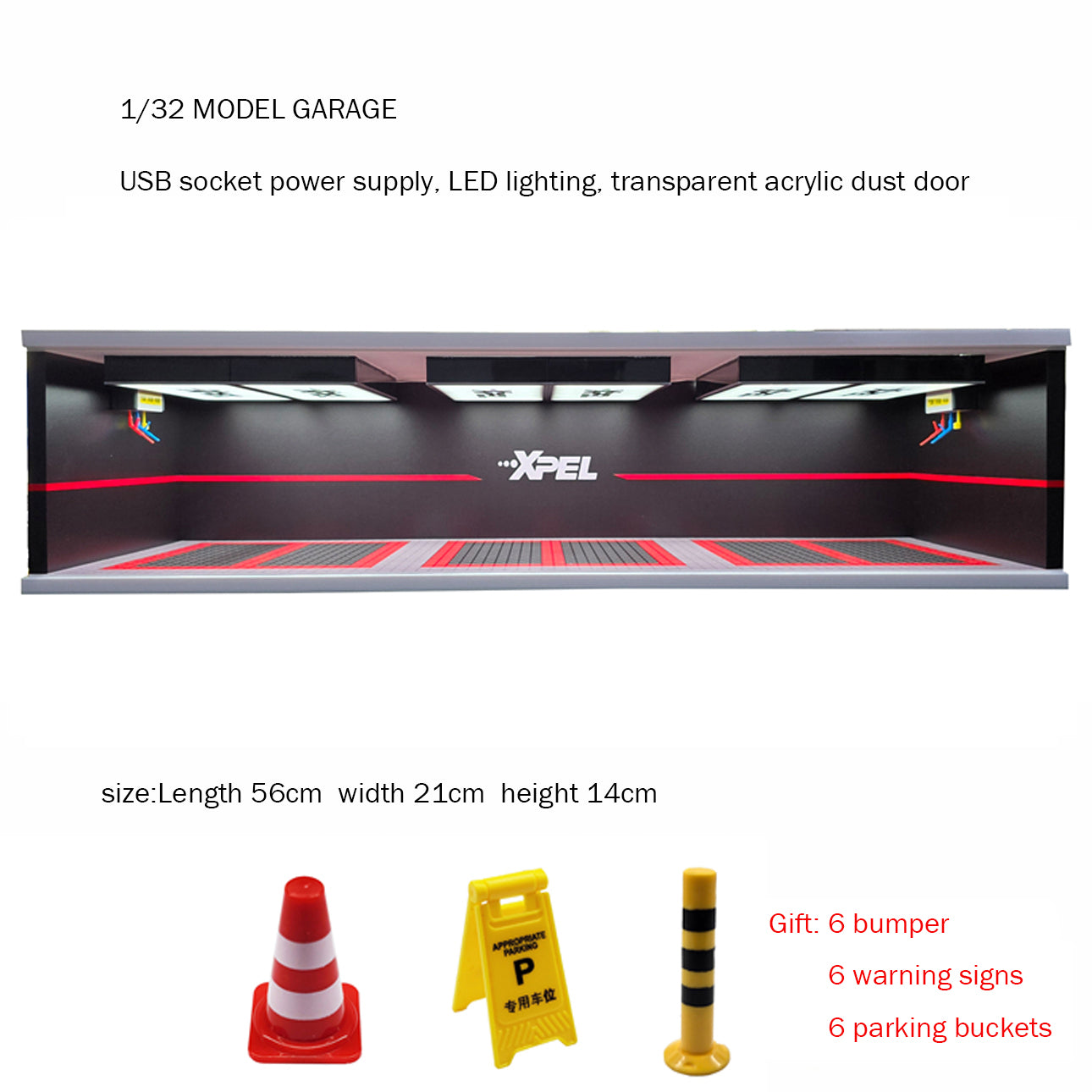 Simulated garage scale 1/32 LED illuminated garage model Simulated private parking lot