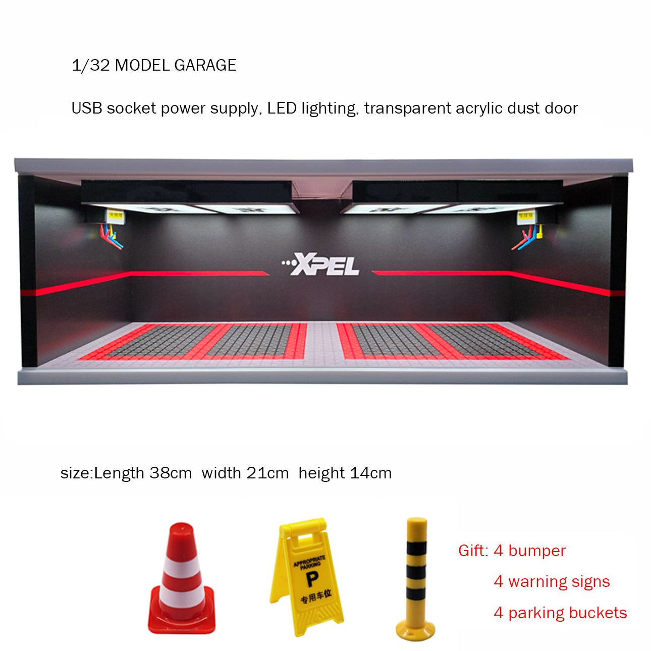 Simulated garage scale 1/32 LED illuminated garage model Simulated private parking lot