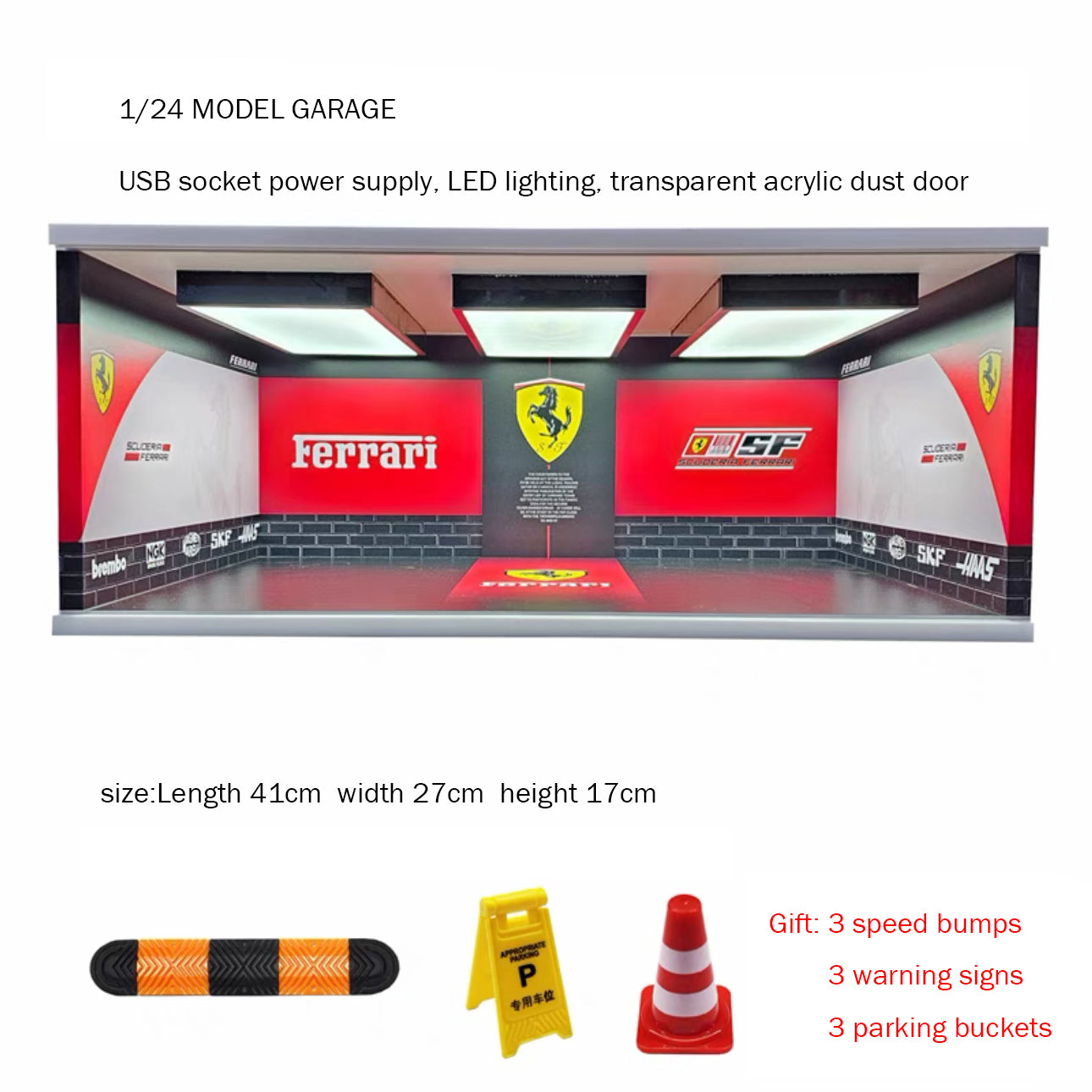 Simulated garage  scale 1:24 scale model LED illuminated garage model Simulated private parking lot