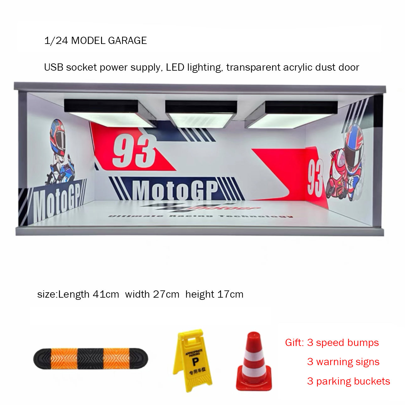 Simulated garage  scale 1:24 scale model LED illuminated garage model Simulated private parking lot