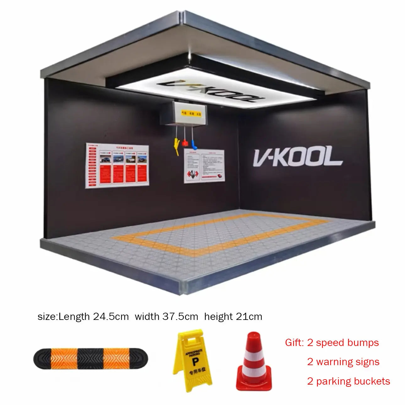 Simulated garage scale 1:18 LED illuminated garage model Simulated private parking lot SIMULATEDGARAGE