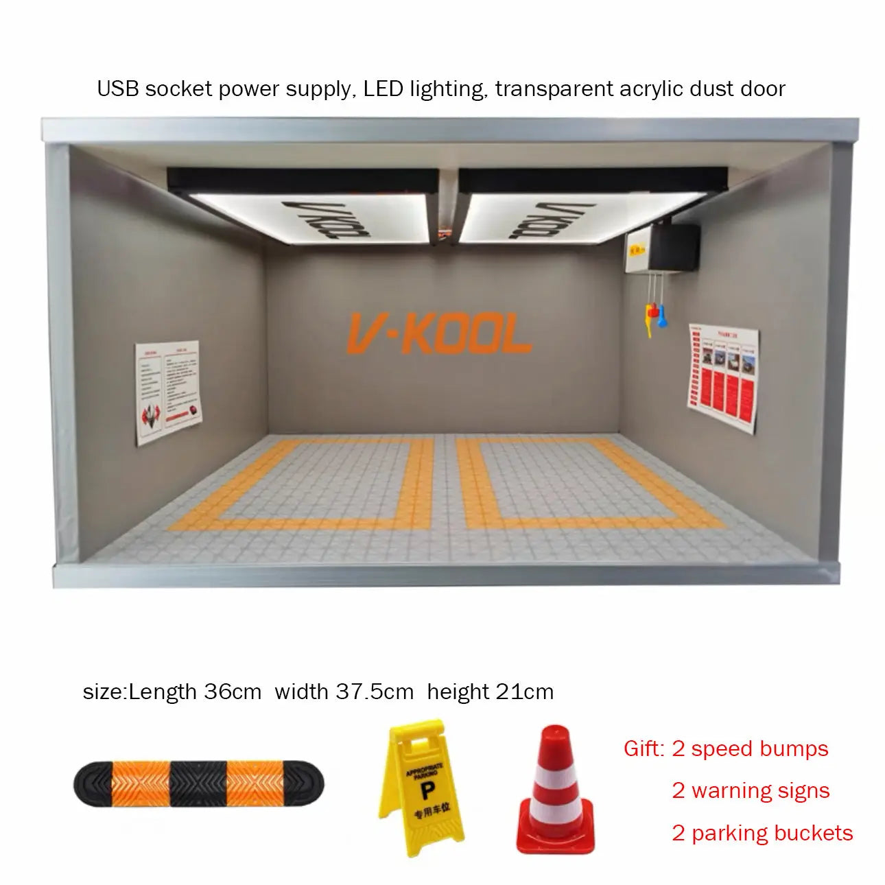 Simulated garage scale 1:18 LED illuminated garage model Simulated private parking lot SIMULATEDGARAGE